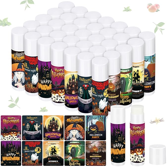 Dunzy 50 Pcs Halloween Lip Balm