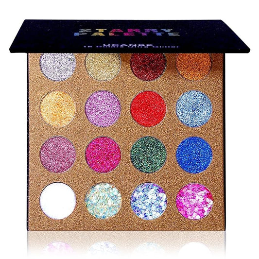 UCANBE Pro Glitter Eyeshadow Palette - Professional 16