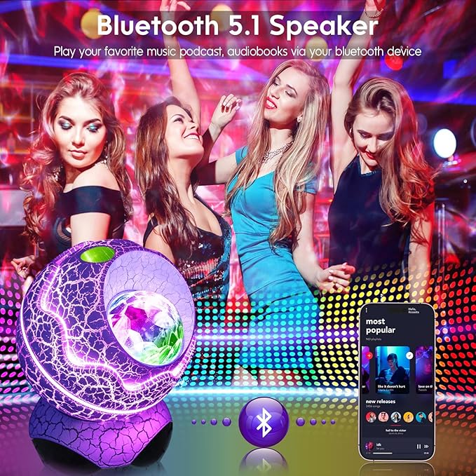 Rossetta Galaxy Projector, Star Projector for Bedroom, Night Lights for Kids Room with White Noise, Bluetooth Speaker, Timer and Remote, Room Decor, Gifts for Girls, Boys, Adults, Christmas, Birthday