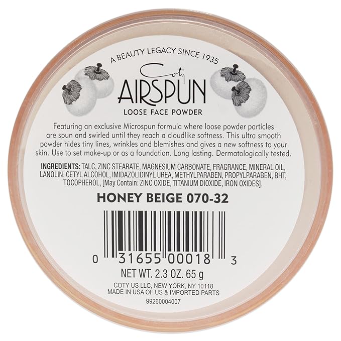 Coty Airspun Loose Face Powder 2.3 Ounce Honey