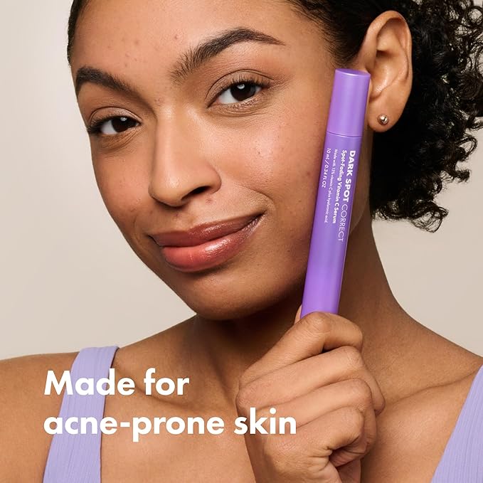 Hero Cosmetics Dark Spot Correct Spot-Fading 15% Vitamin C plus Hyaluronic Acid Serum. Improves the Look of Post Blemish Marks in 7 Days. Twist Applicator and Rollerball Tip for Easy Application. 10mL