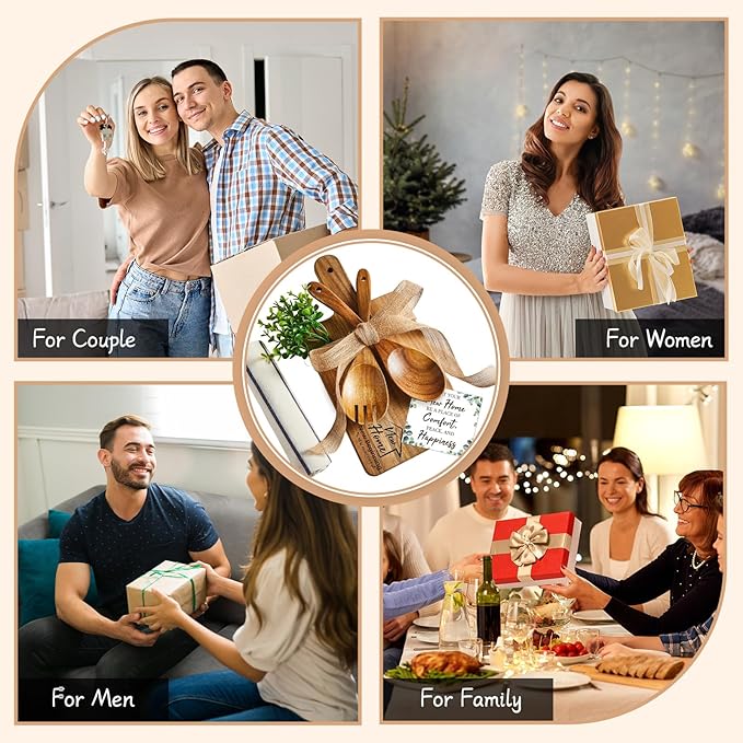 7Pcs Housewarming Gifts New Home, House Warming Gift Ideas, New Apartment Closing Gifts for Home Buyers Clients, Kitchen Wooden Cutting Boards Gift Set for Women Men Homeowner Couple Neighbor Hostess