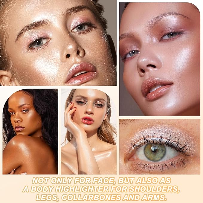 Boobeen Highlighter Makeup Palette, Long Lasting Glow Shimmer Radiant Glow