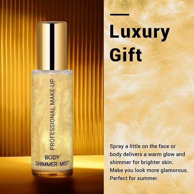 Face Liquid Highlighter Shimmer Body Spray for Hair (G, Standard)