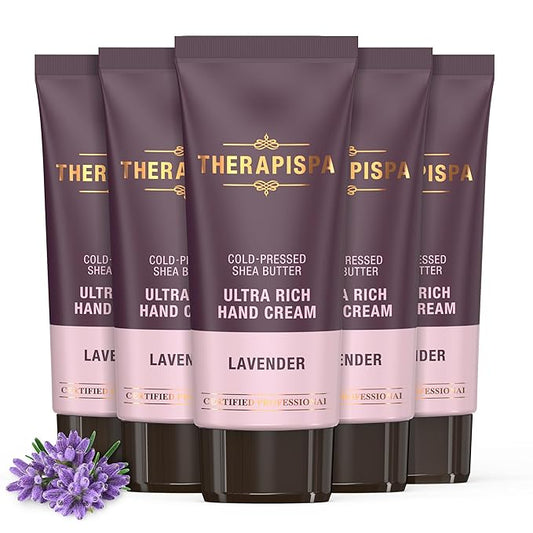 Ultra Rich Hand Cream – Intensive Hydration & Repair for Dry, Chapped Hands | Enriched with Shea Butter, Ceramides, Niacinamide (B3) & Panthenol (B5) (Lavender, 2.0 oz, Pack of 5)