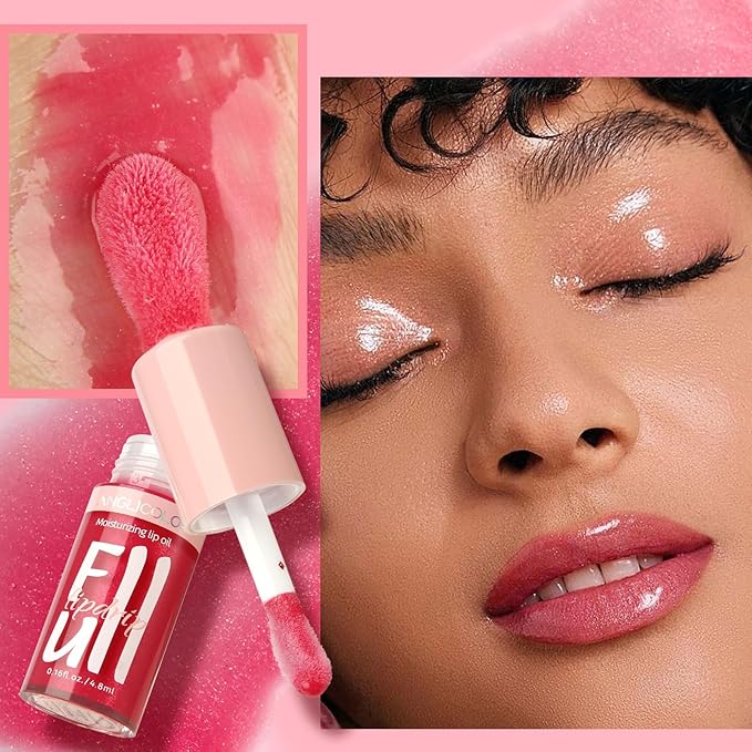 2PC Lip Glow Oil Hydrating 6 Colors, Moisturizing Glow