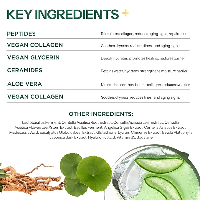 Face Moisturizer with Peptides & Collagen - 3-in-1: Detox, Treat, Boost - Moisturizing + Barrier Protecting - Dermatologist Tested, Clean Beauty, Anti-Aging Korean Skin care - 1.7oz