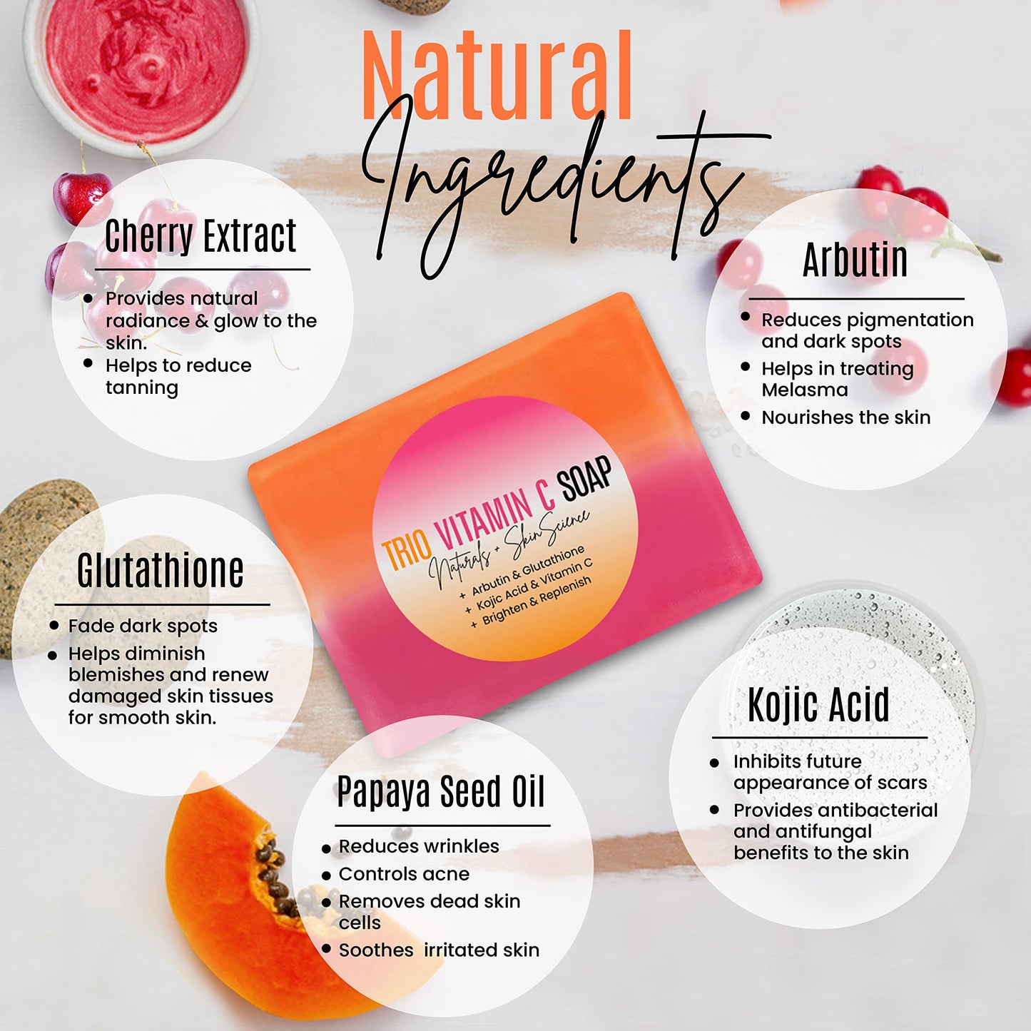 Turmeric Oil & Kojic Acid Soap Skincare Bundle – Organic Face Oil (2 fl oz) + Brightening Soap Bars with Vitamin C & Botanical Extracts (4 x 5 oz) – Daily Glow & Hydration Set for Face & Body