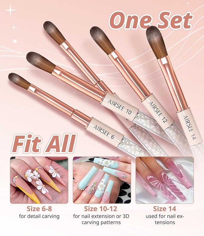 AIRSEE 5PCS Acrylic Nail Brush