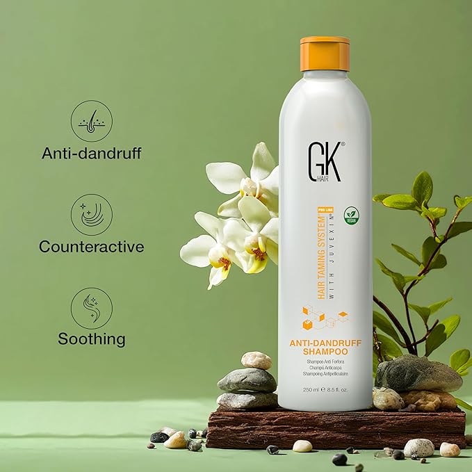 GK HAIR Anti-Dandruff Shampoo Feel the Relief as Itching and Flakes Fade Away, Leaving Your Scalp Refreshed and Hair Soft, Smooth, and Full of Life – Sulfate-Free, 8.5 Fl Oz