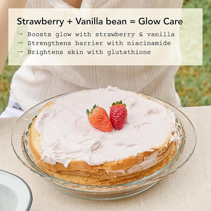 WHIPPED Cream Facial Cleanser Ddalva - Strawberry & Vanilla bean Face Wash - For Dry Dull Skin, Radiant Glow - Moisturizing Cleanser, Niacinamide, Hyaluronic Acid, Vegan Korean Skincare, 4.5 oz