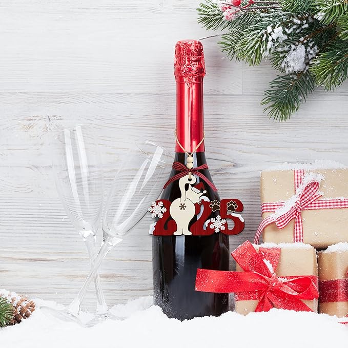 Cat Christmas Ornament 2025 - Funny Wooden Cat Ornament for Christmas Tree - Cute Holiday Decor & Cat Lover Gift - Unique Kitten Wood Keepsake with Gift Box