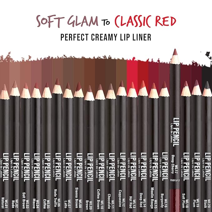 KISS New York Professional Slim Lip Pencil, Creamy Soft Lip Liner, Smooth Long-Lasting Rich Lip Color, Natural Lip Makeup, Water-Resistant Lip Crayon (Deep Cherry)