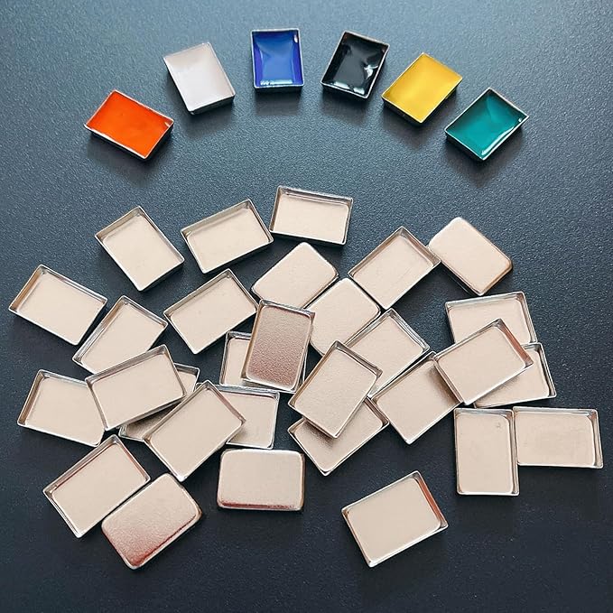 FCLUB 100Pack Empty Eyeshadow Metal Pans Cosmetic Eyeshadow