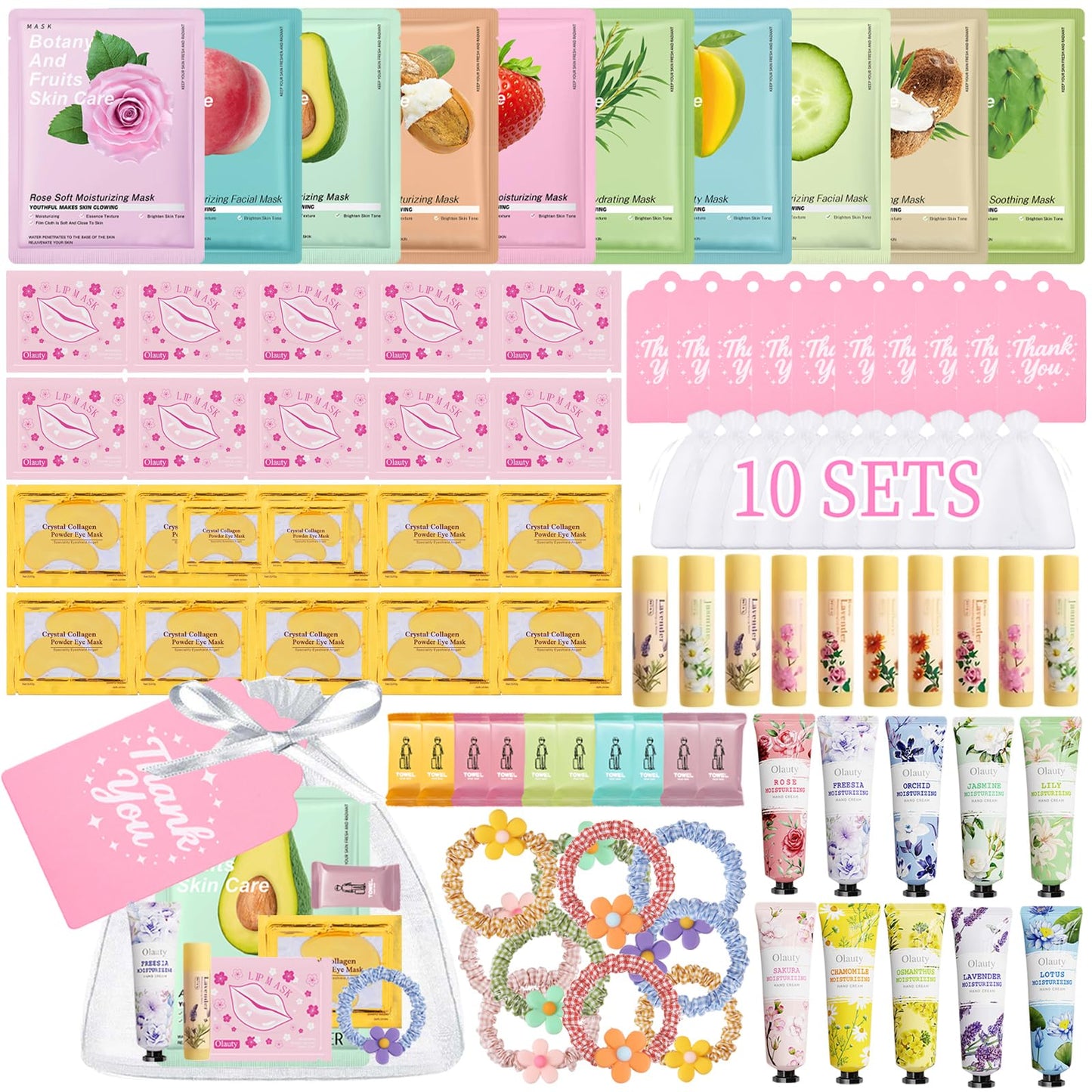 90 PCS Spa Party Supplies for Girls,Daughter Spa Gift Sets Favors Include Face Masks,Lip Balm,Under Eye Patches,Lip Mask & Compressed Towel,Hair Band,Spa Sleepover Party Supplies for Women