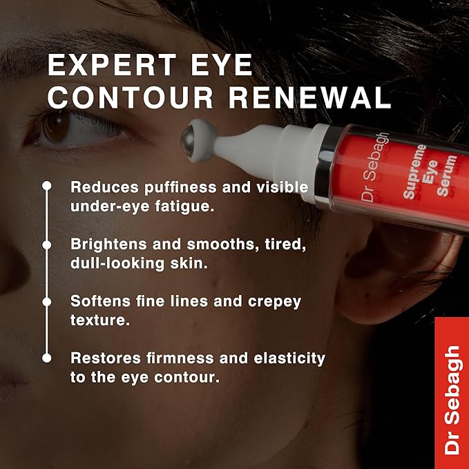 Supreme Eye Serum (0.5 fl oz) - Advanced Roll-On Formula | Designed to Aid Smoother Younger & Firmer-Looking Skin | Helps Reduce Puffiness Circles Fine Lines & Wrinkles | Boosts Elasticity