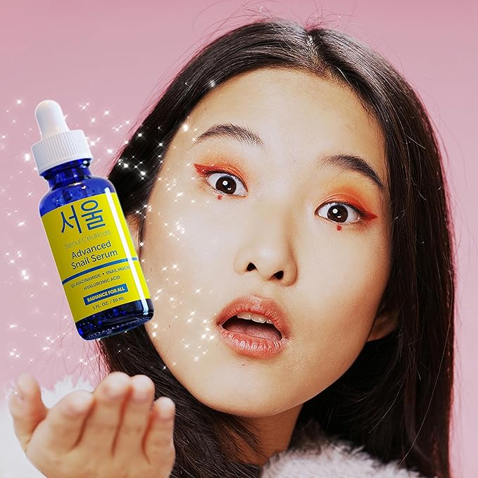 SeoulCeuticals Korean 5% Niacinamide + Snail Mucin 97.5% Essence Serum + Hyaluronic Acid, Cruelty Free Korean Skin Care, Natural & Organic Anti Aging Face Serum for Dull Skin, K Beauty 1oz