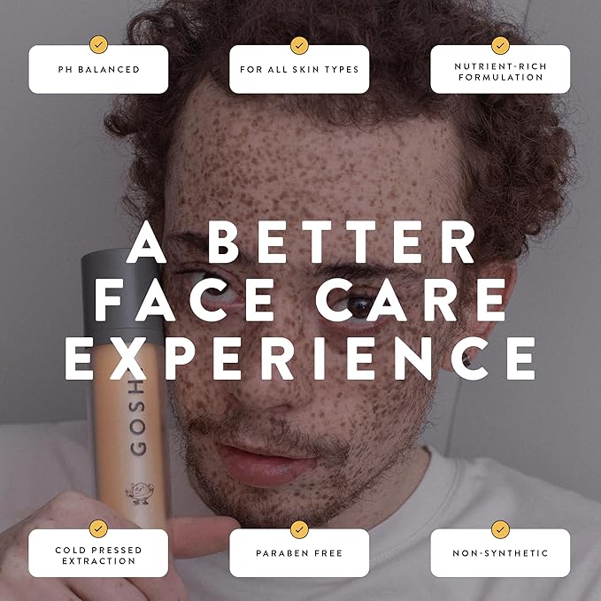 GOSHI Super Vitamin Face Moisturizer for All Skin Types 1.75 oz - Nourishing Face Cream Infused with Sesame Oil, Vitamin E and More Plant Extracts - Made in Japan