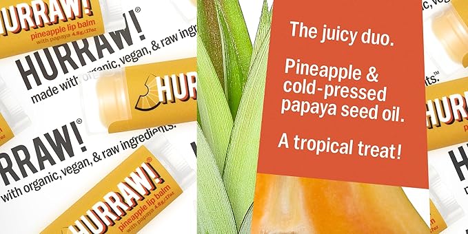 Hurraw! Pineapple Lip Balm: Organic, Certified