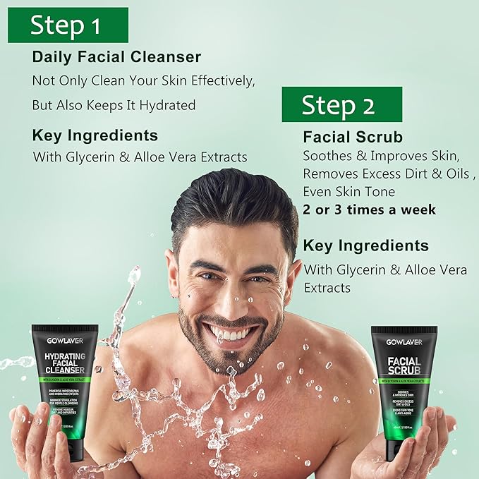 Gifts for Men,Skin Care for Men,Hydrate & Anti-Aging Face Care Routine for Mens All Skin Types,Birthday Christmas Stocking Stuffers Secret Santa Gifts Fathers Valentines Him Dad Boyfriend Husband