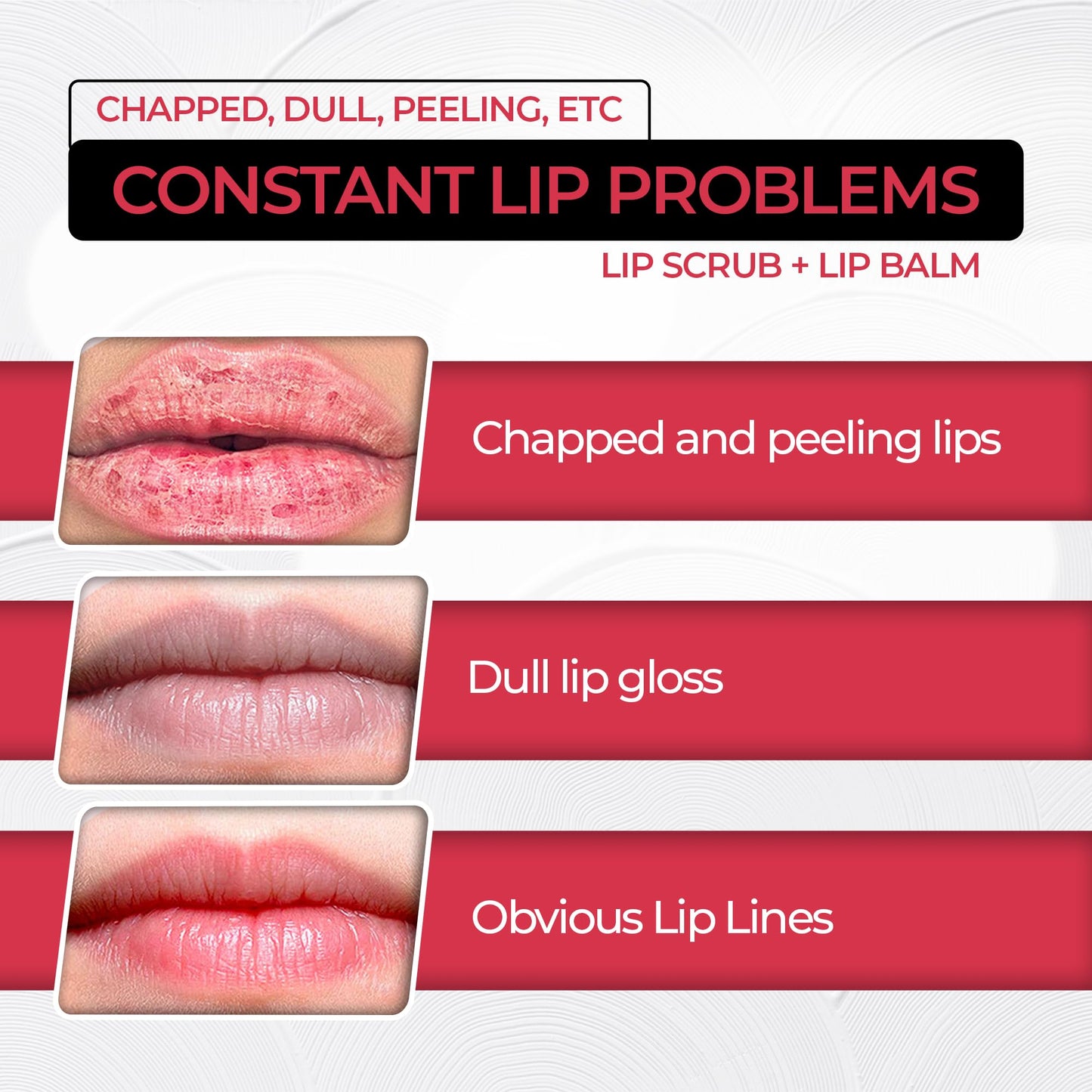 Cyn Care 2 in 1 Lip Care Kit with Apple Lip Scrub Exfoliator 28g and Peach Balm Moisturizer 20g – Intense Hydration Set for Dry, Chapped, Cracked Lips (48g)