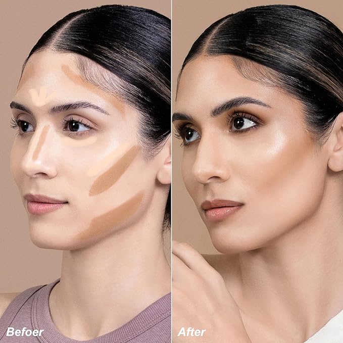 FOCALLURE 2 in 1 Cream Bronzer and Highlighter up Pen,TAN