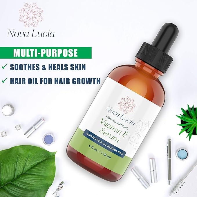 Organic Vitamin E Oil For Skin Face Hair Oil For Hair Growth Acne Scar Treatment Stretch Mark Removal Moisturizer Hair Skin And Nails Vitamins compare with Vitamin E Cream Acne Scar Remover Cream 4 oz