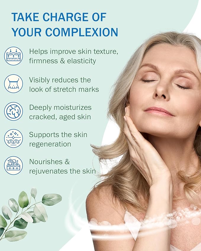 Crepe Cream & Firming Oil Crepe Skin Set, Women & Men - with Natural Oils, Licorice Root & Chamomile Extract - Crepey Skin Tightening Cream & Oil for Body, Made in USA