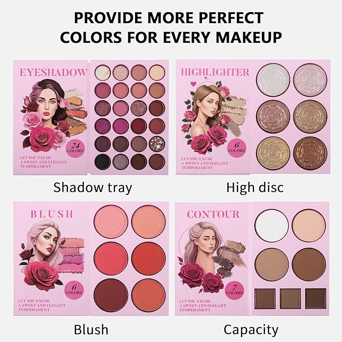 4-Layer Book-Style Foldable Makeup Palette Set | Portable