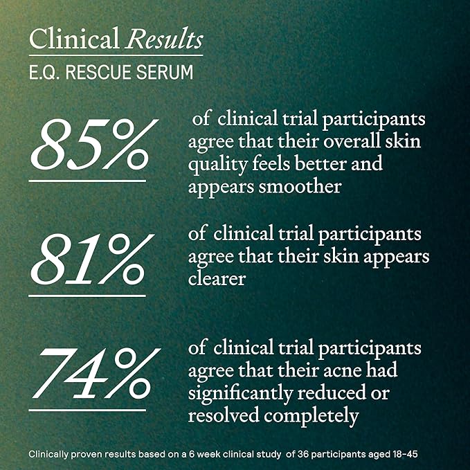 EQ Rescue Face Serum - Facial Serum with EGCG & Quercetin to Reduce Blemishes, Redness & Irritation - Fragrance-Free, Non-Comedogenic, Clinically Tested - 1 fl oz