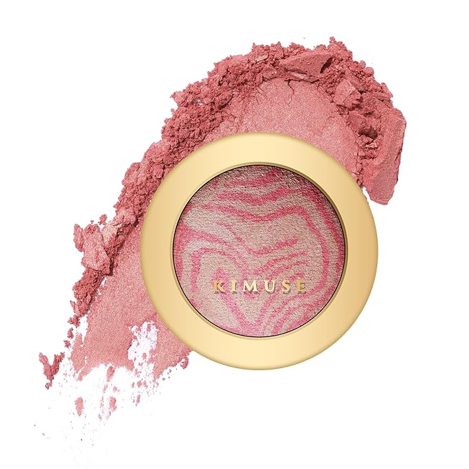 KIMUSE Baked Blush, Lighting Glow Marbleized Blush Powder Face