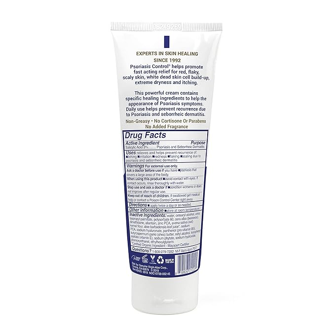 TriDerma Psoriasis Control Face & Body Cream - Maximum Strength 3% Salicylic Acid, AP4 Aloe Vera Gel, Urea Cream - Extra Moisturizing Treatment, No Cortisone or Coal Tar - FSA Eligible - 4.2 oz, 4Pack