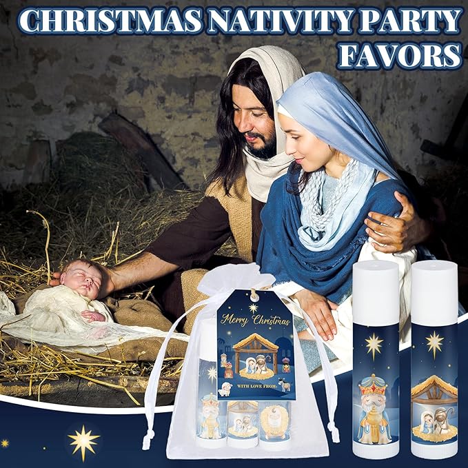 Dunzy 50 Sets Nativity Lip Balm Supplies
