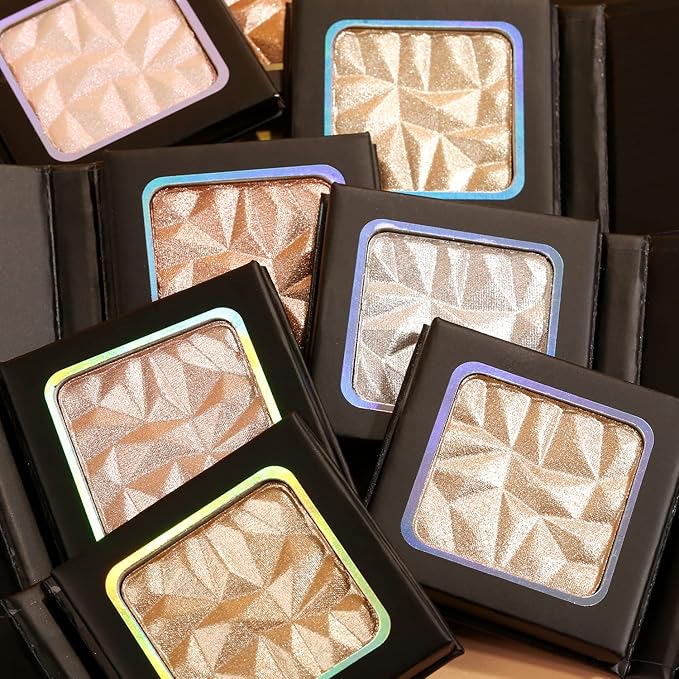 Highlighter Shimmer Makeup Palette,Shimmering Glitter Shiny Powder for Gold Powder