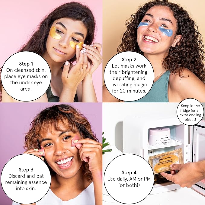 grace & stella Under Eye Patches (12 pairs) Eye Masks for Dark Circles and Puffiness - Birthday Gifts for Women, Bachelorette Party Favors, Bridesmaid Proposal Gifts, Self Care, Spa, Relaxation, Vegan