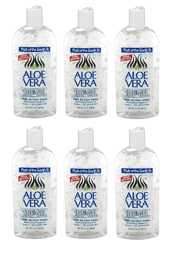 Fruit Of The Earth 100% Aloe Vera 24oz Gel Pump (6 Pack)