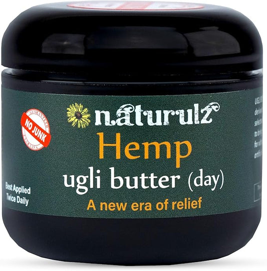 Ugli Butter Hemp Daytime Body Cream 4oz – Soothing Care for Sore Neck, Back & Knees, Nourishing Daily Cream with Arnica, Capsicum, Turmeric, Devil's Claw & Oregon-Grown Hemp for Natural Comfort