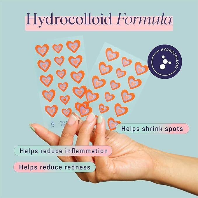 SpaLife Hydrocolloid Heart Pimple Patch Duo – Overnight Acne Patches for Blemishes, Redness & Oil Control – 62 Assorted Spot Patches for All Skin Types