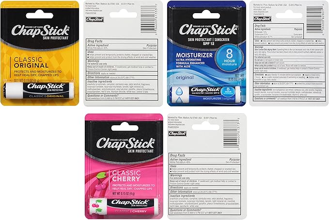 Chapstick Classic Lip Care, 6Count, Includes