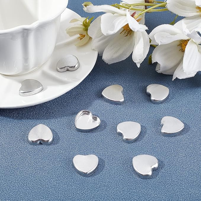 CHGCRAFT 300Pcs Empty Heart Metal Pans Size 19.5mm