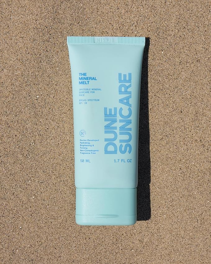 The Mineral Melt - Clear Mineral Sunscreen For Face - Broad Spectrum SPF 30 Sunblock. Clinically-proven Anti-Aging, Sun Protector Hydrating, Skin-Brightenings, Fragrance Free (1.7 Fl Oz)