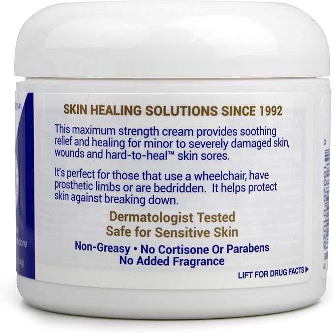 TriDerma MD Pressure Sore Relief Healing Cream for Bed Sores Treatment, Ulcers, Pressure Sores, Wound Healing, Chafed Skin and Hard-to-Heal Skin Sores with Calendula and AP4 Aloe, 4 oz Jar
