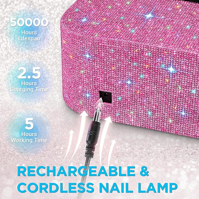 Cordless uv nail lamp, 120w