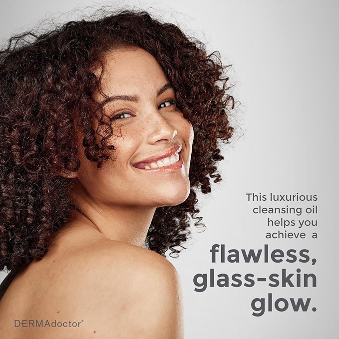 DERMAdoctor Hydrating Cleansing Oil and Makeup Remover; Dermatologist Formulated Gentle Fragrance Free Face Cleanser with Jojoba Oil and Hibiscus Extract - 6.67 fl. oz.