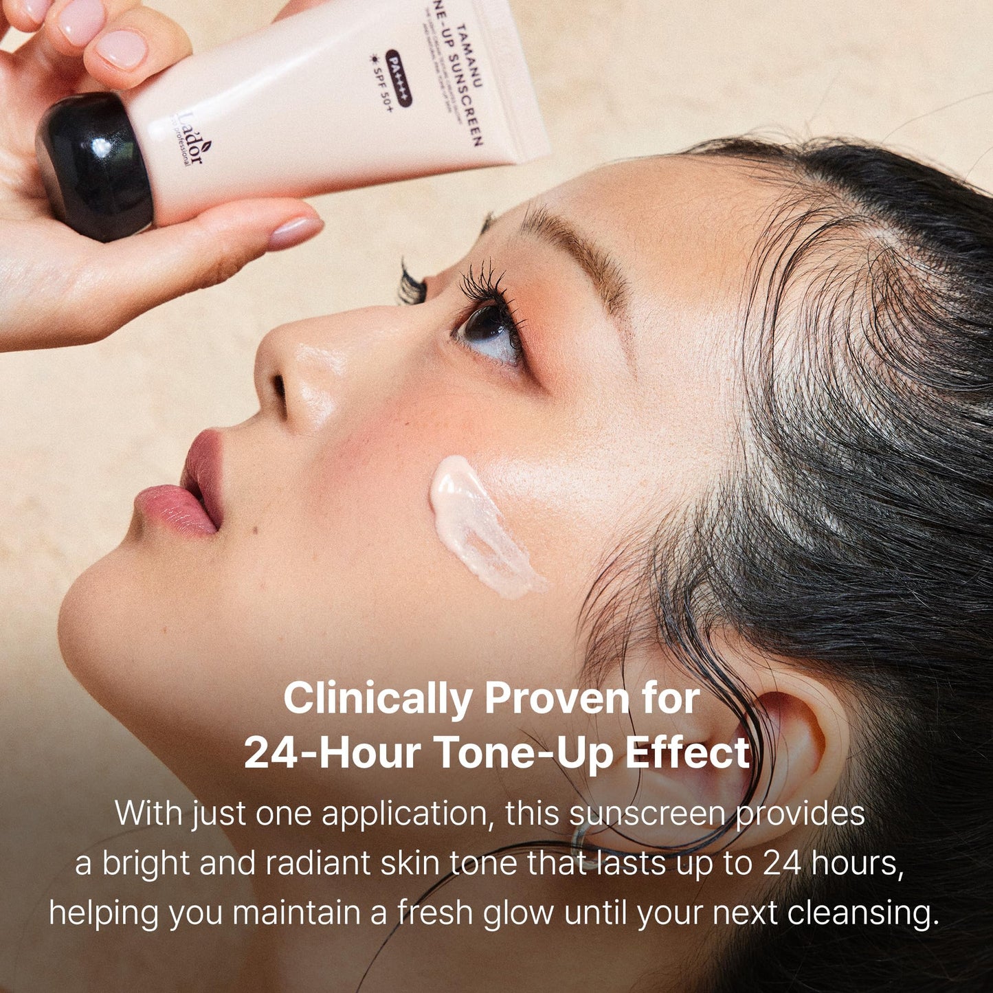 LADOR Tamanu Daily Sheer Glow Tinted Tone-up Face Sunscreen Moisturizer UV Protector Hydrating Non-greasy Makeup Primer SPF 50+ PA++++ Sun Protection Korean Skincare