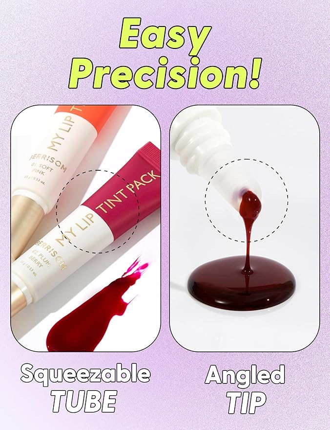 LIP My Tint Pack - Korean Lip Stain Peel Off Pack | Kiss-Proof Korean Lip Tint Long Lasting Lip Stain Marker | Waterproof Lip Stain Peel Off Lipstick (03. Classic Red, 0.50 Fl Oz)