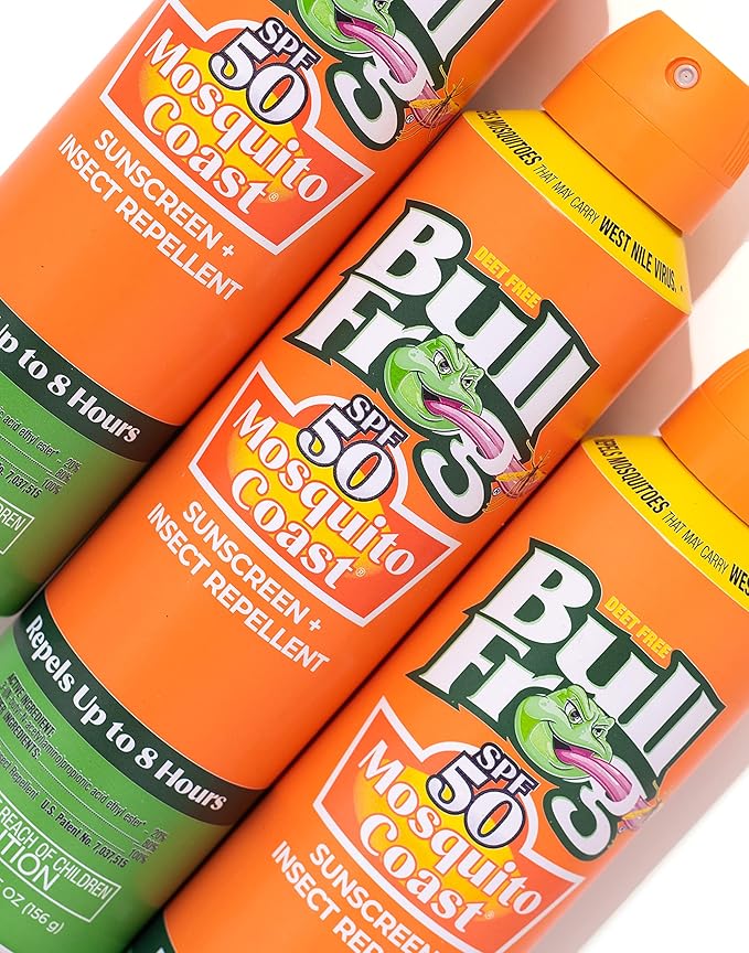 Bullfrog Mosquito Coast Sunscreen SPF50 + Insect Repellant 5.5oz Continuous Spray, 2pk