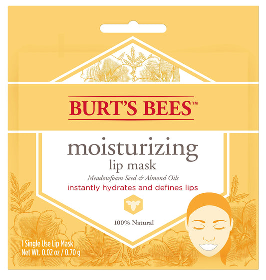 Burt's Bees 100% Natural Origin Moisturizing Lip Mask, Single Use Conditioning Lip Care , 1 Count (Package May Vary)