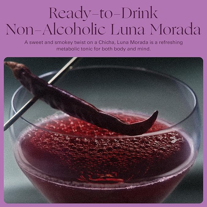 Kin Euphorics Luna Morada Non-Alcoholic Functional Beverage | Metabolic Tonic for Digestive & Liver Support | Caffeine-Free & Functional Beverage | 8 Fl Oz (24pk)