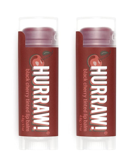 Hurraw! Black Cherry Tinted Lip Balm, Palm